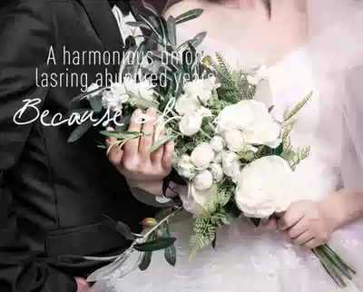 Travel photography hand-held Flower Forest simulation green plant olive fruit Bride wedding natural bouquet White Rose Bouquet