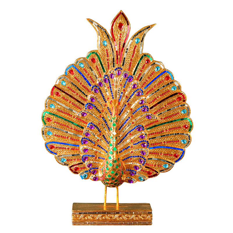 泰国木雕孔雀摆件让我的玄关美到邻居都来问