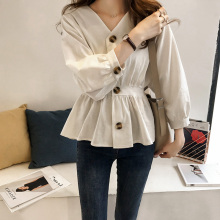 Spring fashion shirt women's new fashion 2020 early spring fat sister shirt loose