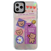 Ins laser bear label 11pro / max Apple 11 case