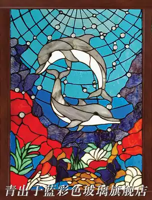 Customized art glass European Church Stained glass partition hanging ceiling porch window door can be customized