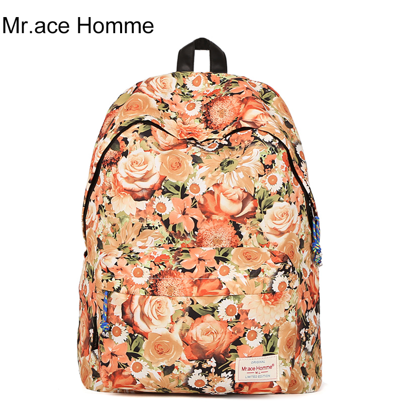 Mr Ace Homme Korean Floral Shoulder Bag Backpack Schoolbag Female Small Fresh Autumn And Winter Influx Of Male Computer Bag Taobao Depot Taobao Agent