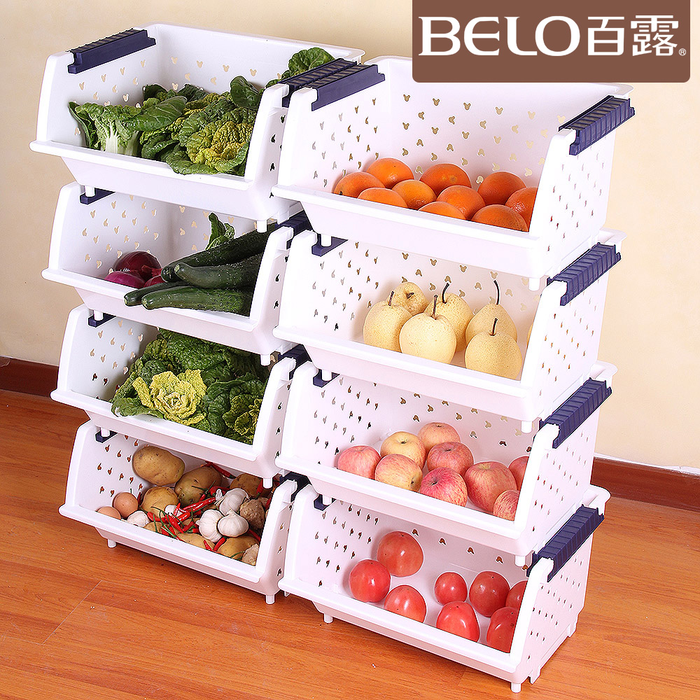 Former 7500 Free Shipping One Hundred Dew Plastic Kitchen Shelving Thick Fruit And Vegetable Storage Rack Storage Rack Taobao Depot Taobao Agent
